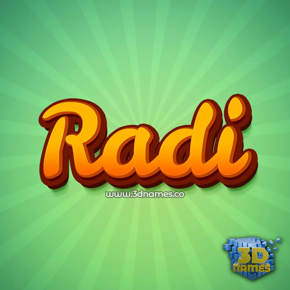 radi in Green Rays style - 3D name wallpaper