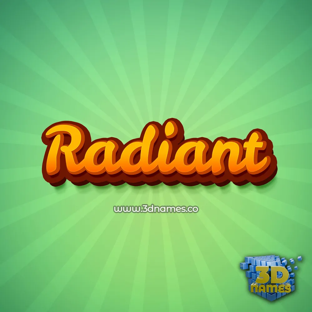 radiant in Green Rays style - 3D name wallpaper
