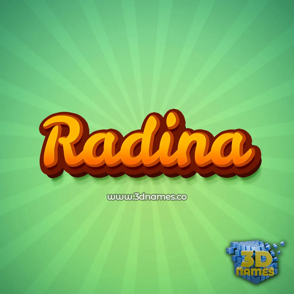 radina in Green Rays style - 3D name wallpaper
