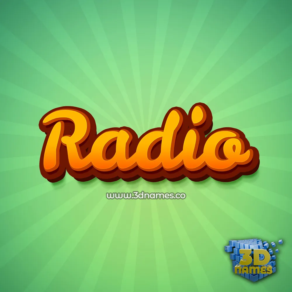 radio in Green Rays style - 3D name wallpaper