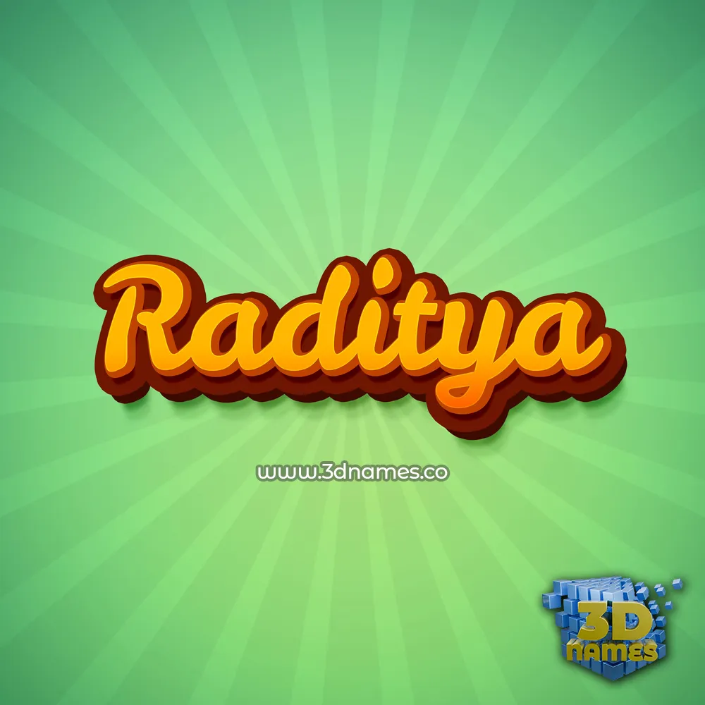 raditya in Green Rays style - 3D name wallpaper