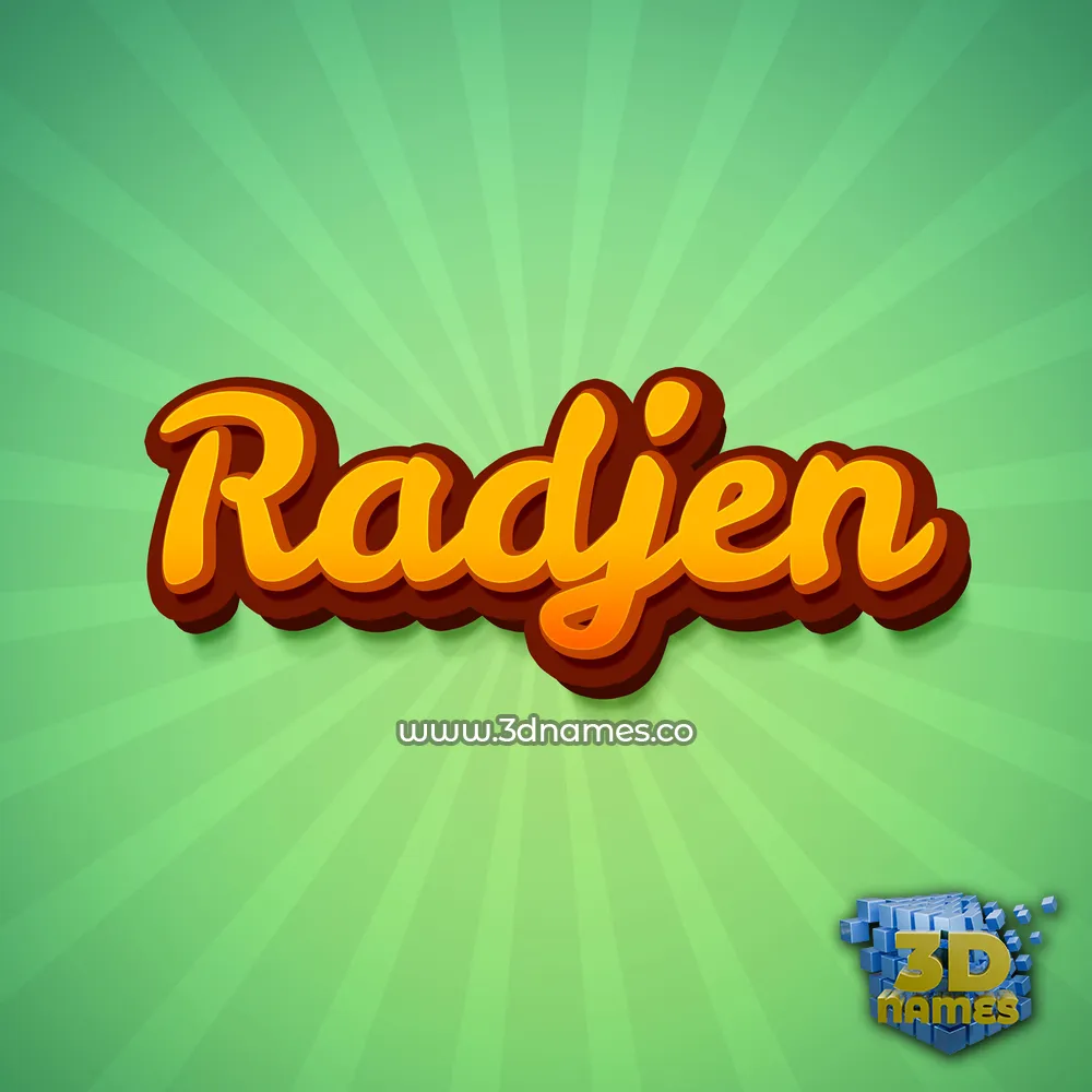 radjen in Green Rays style - 3D name wallpaper