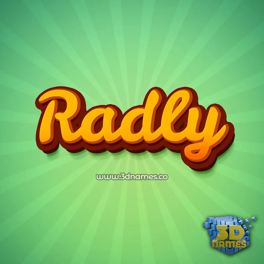 radly in Green Rays style - 3D name wallpaper