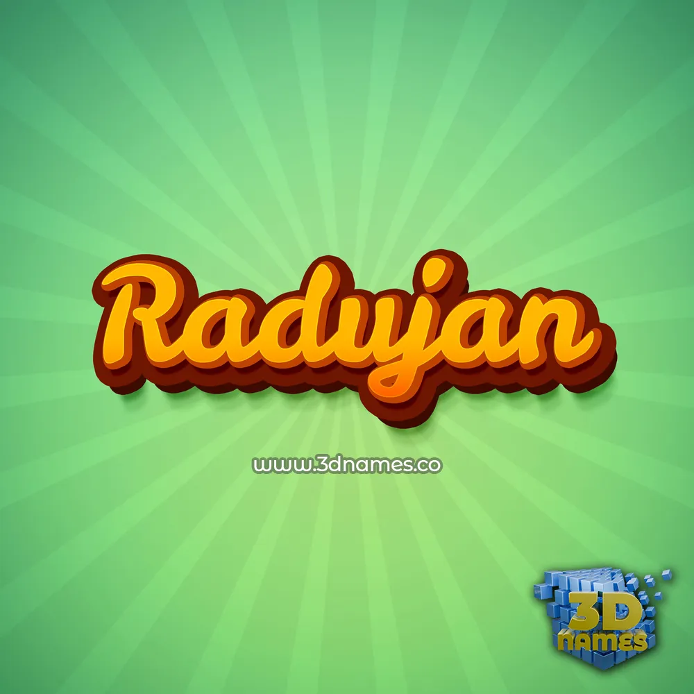 radujan in Green Rays style - 3D name wallpaper