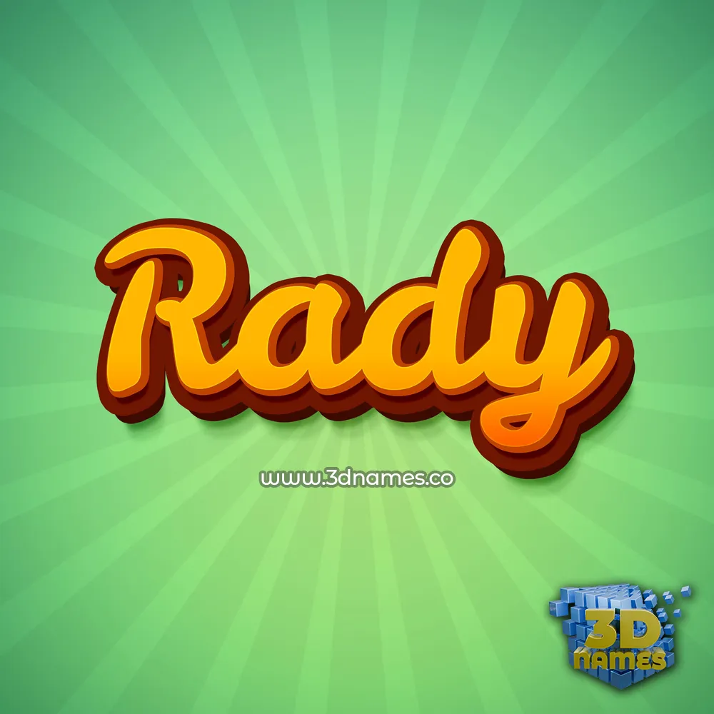 rady in Green Rays style - 3D name wallpaper