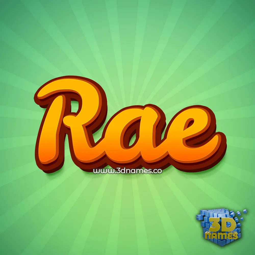rae in Green Rays style - 3D name wallpaper