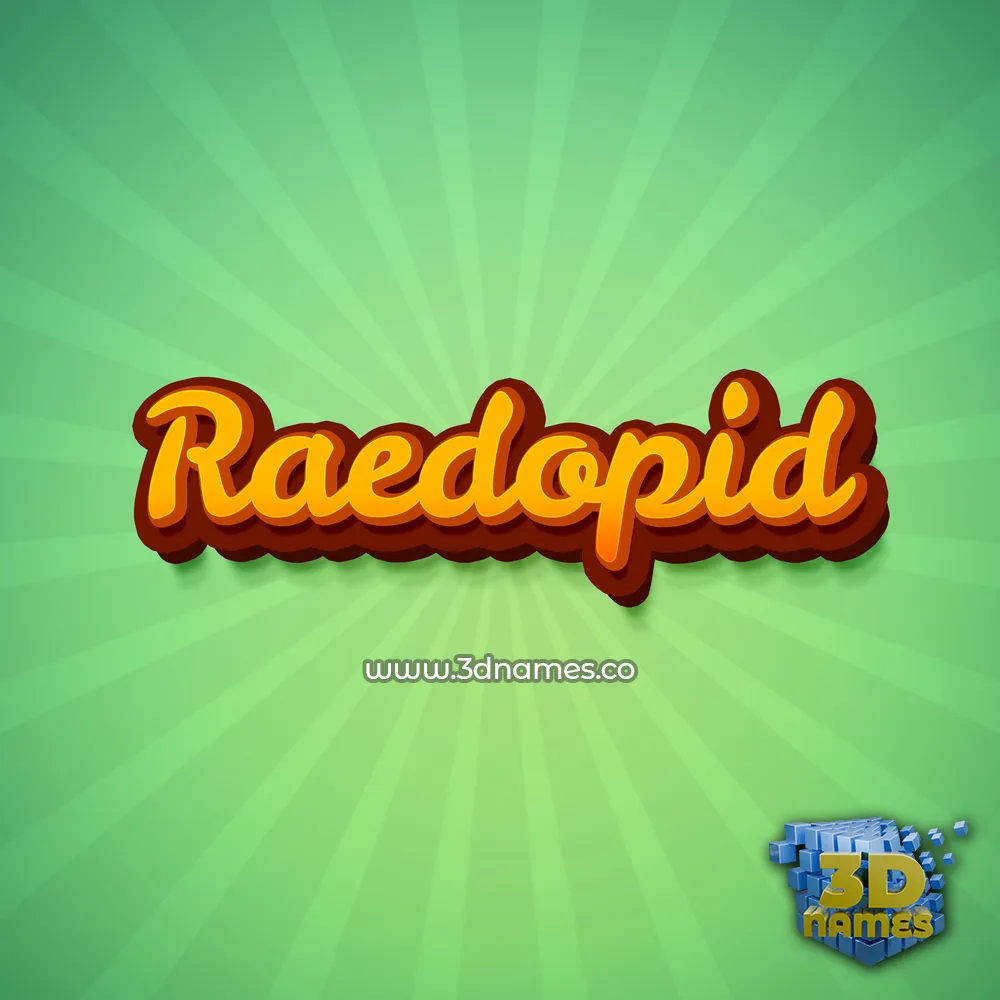 raedopid in Green Rays style - 3D name wallpaper