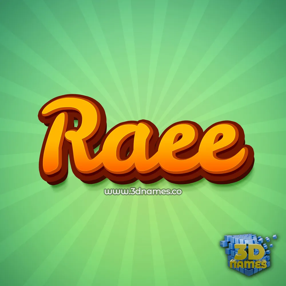 raee in Green Rays style - 3D name wallpaper