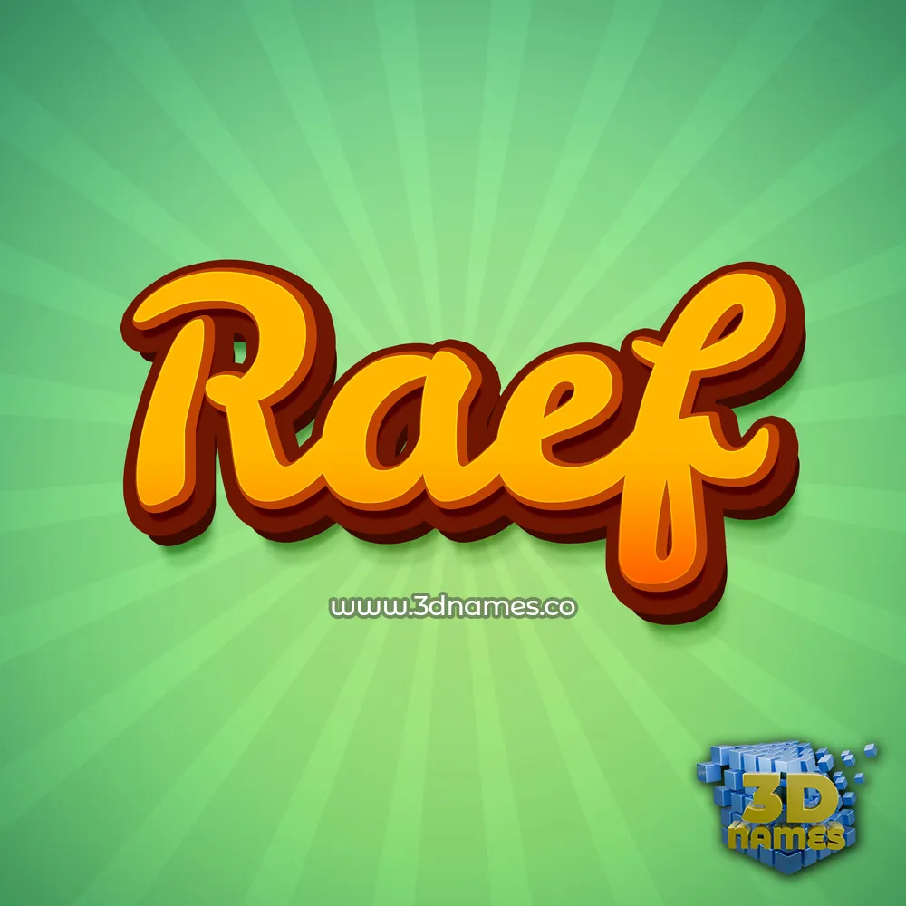 raef in Green Rays style - 3D name wallpaper
