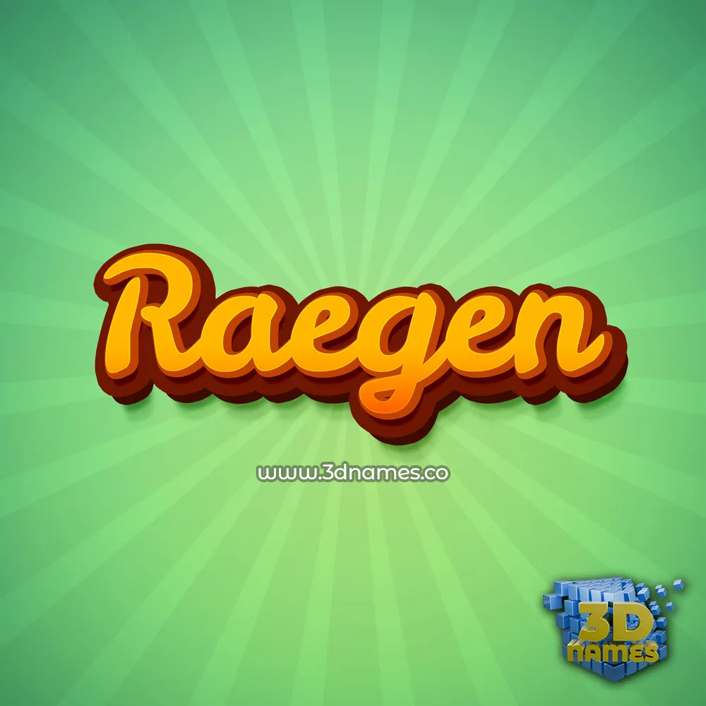 raegen in Green Rays style - 3D name wallpaper