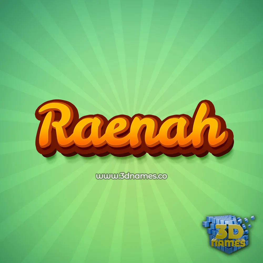 raenah in Green Rays style - 3D name wallpaper