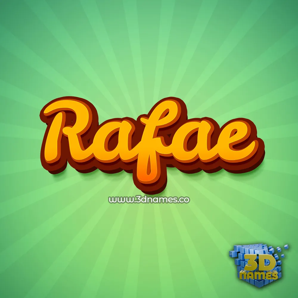 rafae in Green Rays style - 3D name wallpaper