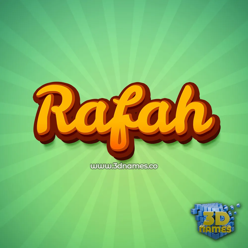 rafah in Green Rays style - 3D name wallpaper