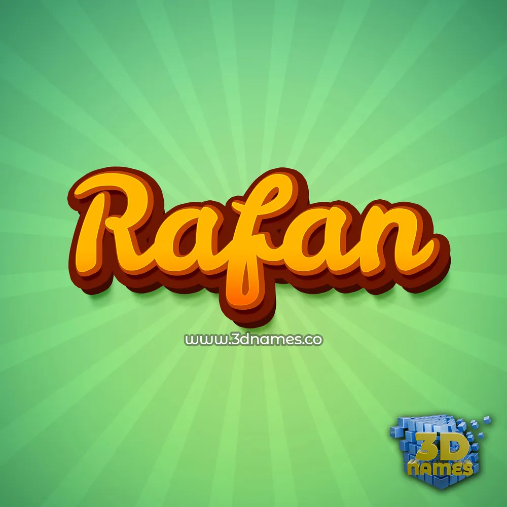 rafan in Green Rays style - 3D name wallpaper