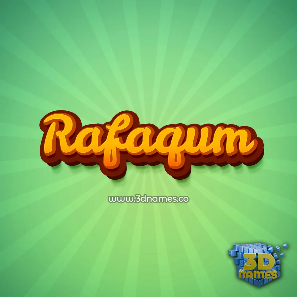 rafaqum in Green Rays style - 3D name wallpaper
