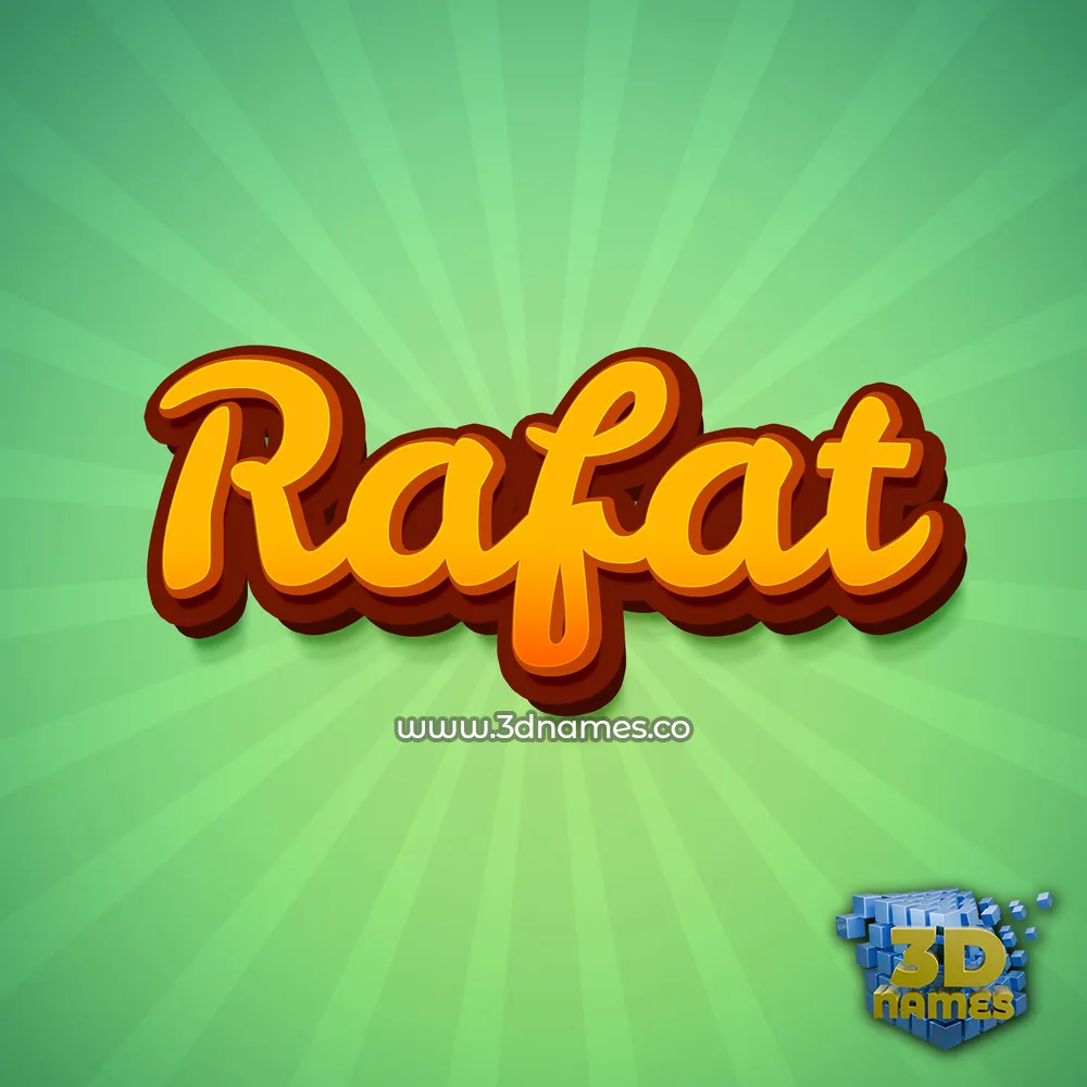 rafat in Green Rays style - 3D name wallpaper
