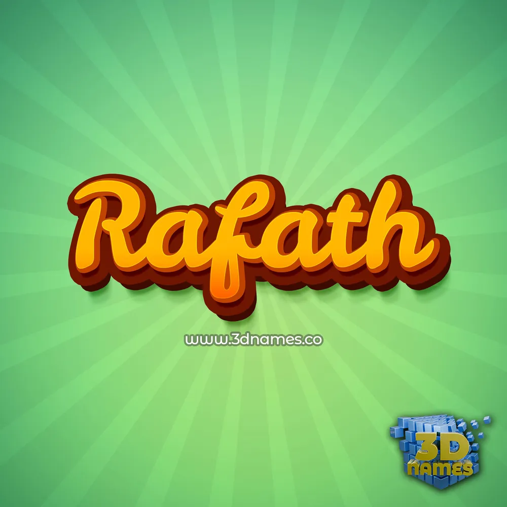 rafath in Green Rays style - 3D name wallpaper