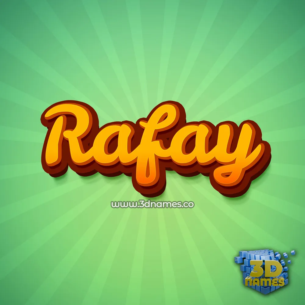 rafay in Green Rays style - 3D name wallpaper