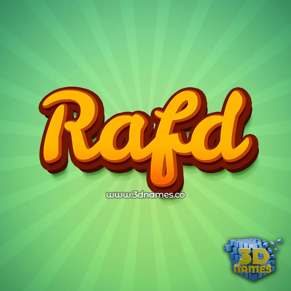 rafd in Green Rays style - 3D name wallpaper