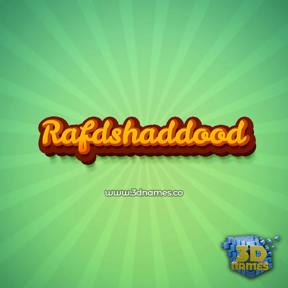 rafdshaddood in Green Rays style - 3D name wallpaper