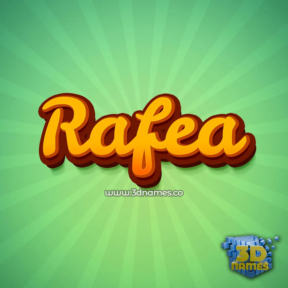 rafea in Green Rays style - 3D name wallpaper