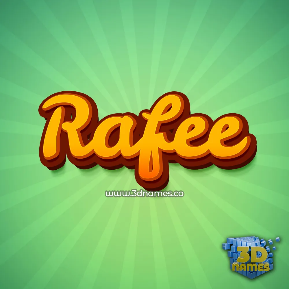 rafee in Green Rays style - 3D name wallpaper