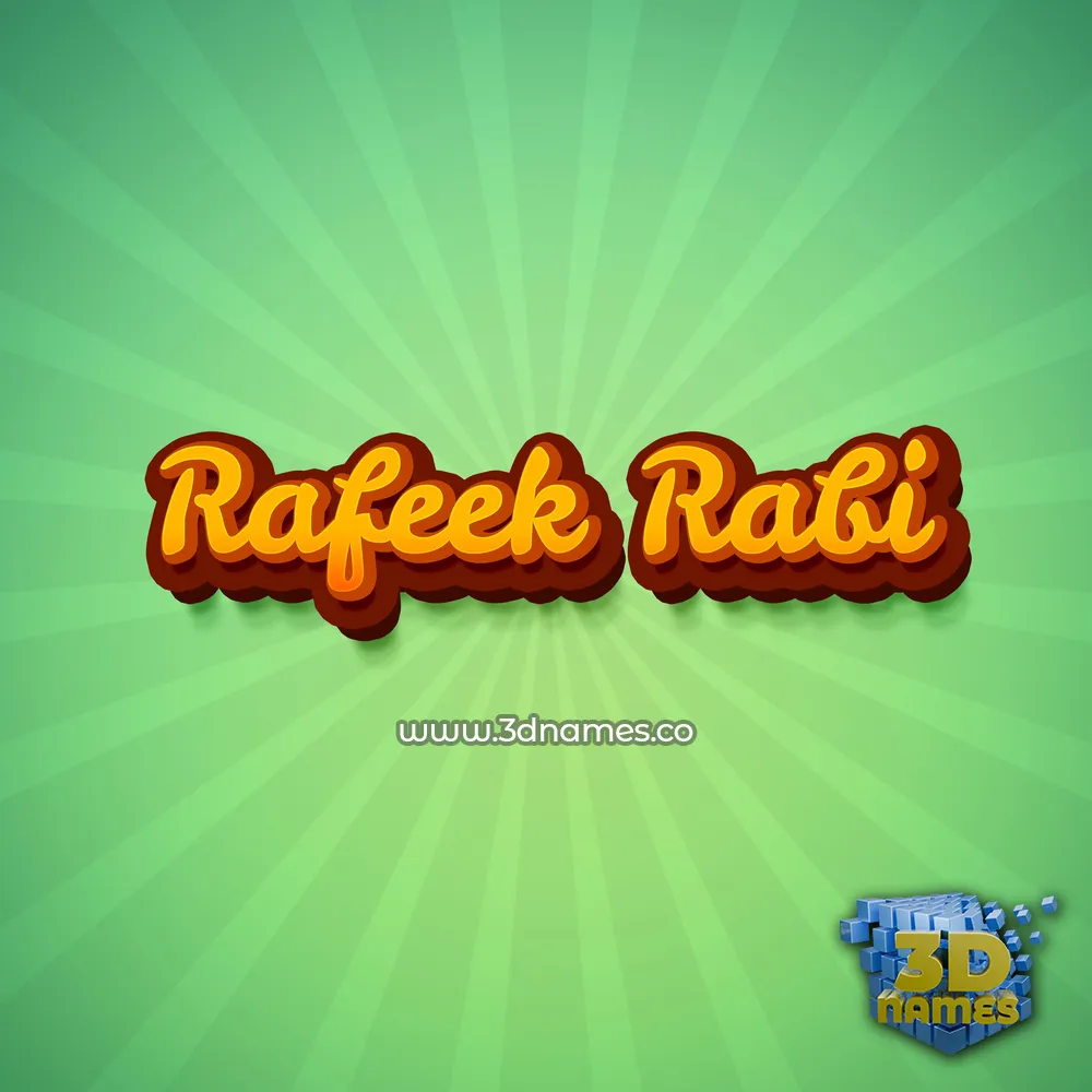 rafeek rabi in Green Rays style - 3D name wallpaper