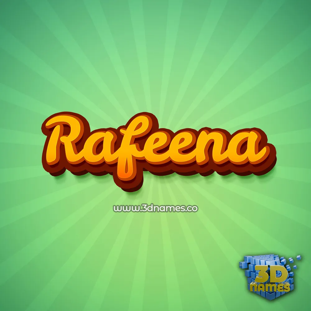rafeena in Green Rays style - 3D name wallpaper