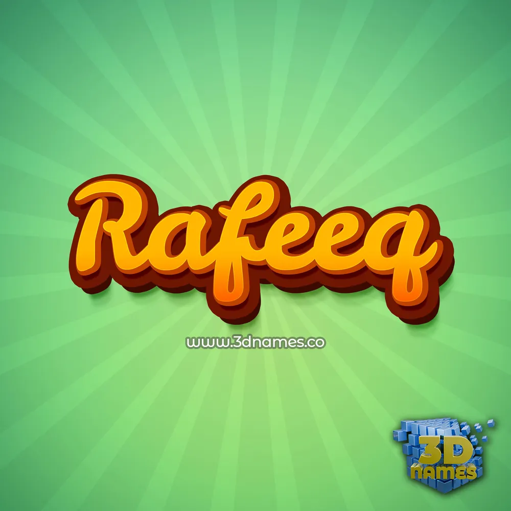 rafeeq in Green Rays style - 3D name wallpaper