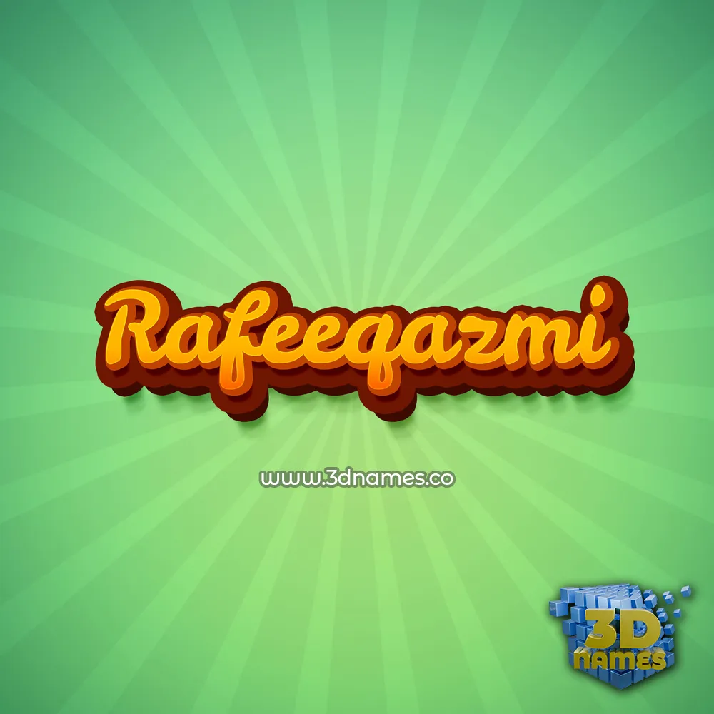 rafeeqazmi in Green Rays style - 3D name wallpaper