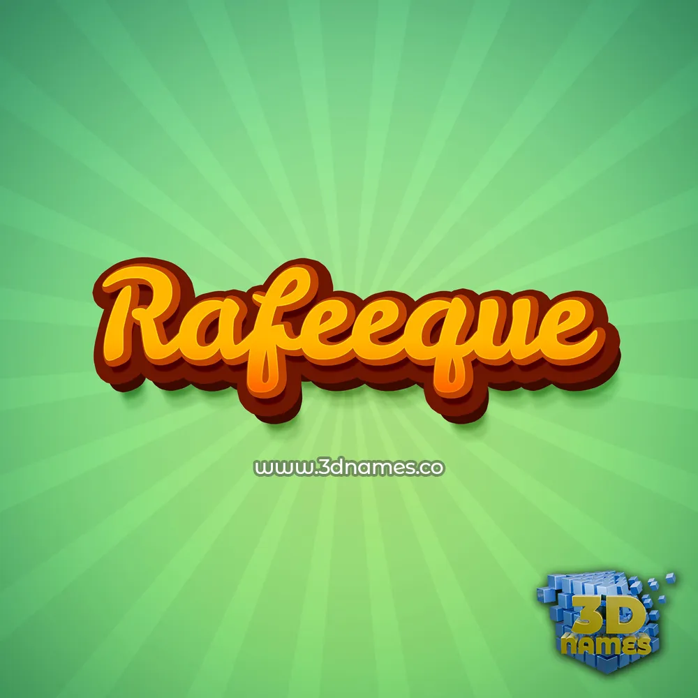 rafeeque in Green Rays style - 3D name wallpaper