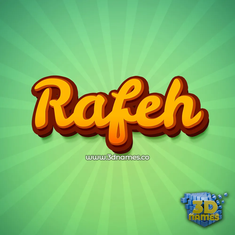 rafeh in Green Rays style - 3D name wallpaper
