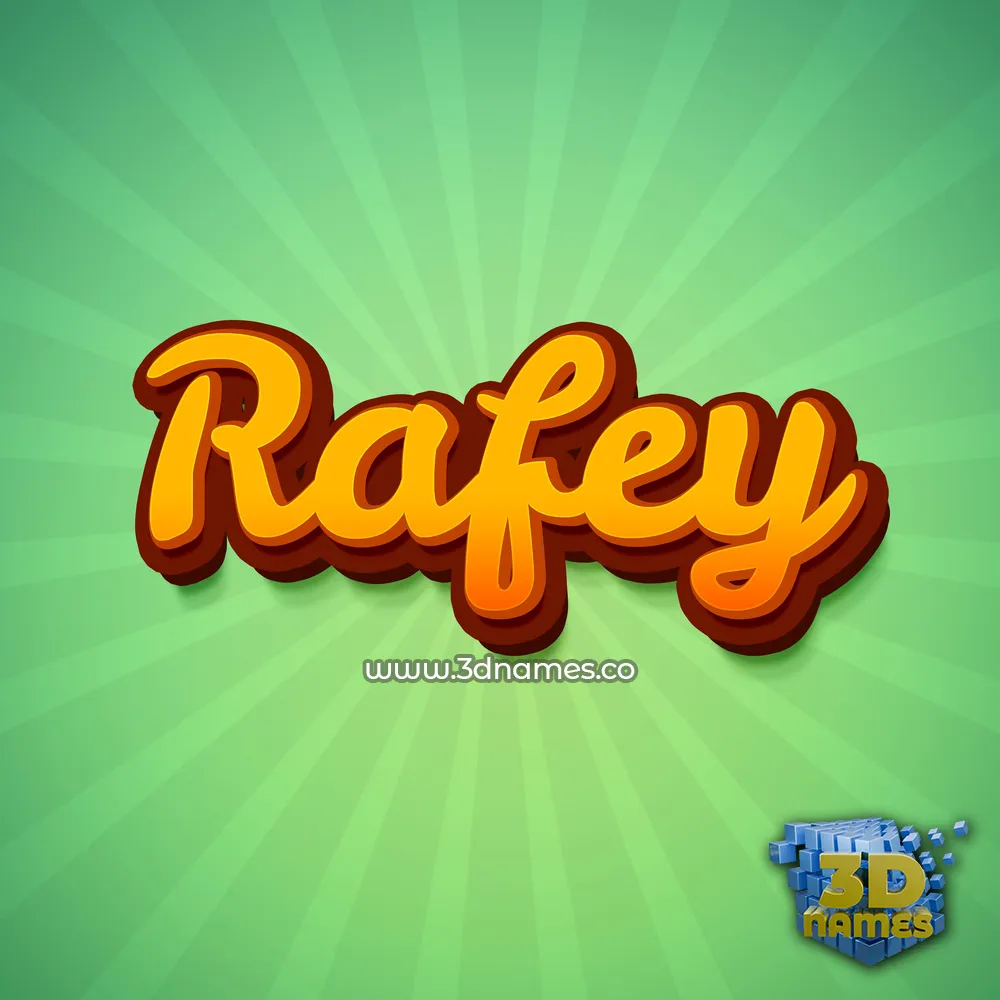 rafey in Green Rays style - 3D name wallpaper
