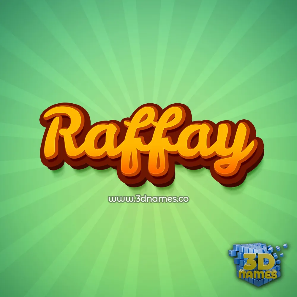 raffay in Green Rays style - 3D name wallpaper