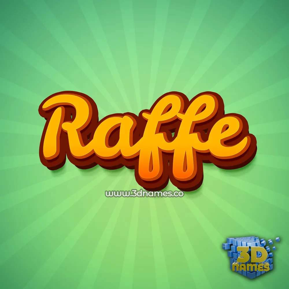 raffe in Green Rays style - 3D name wallpaper
