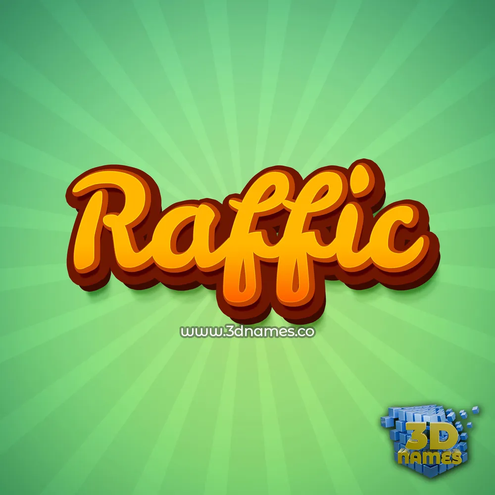 raffic in Green Rays style - 3D name wallpaper