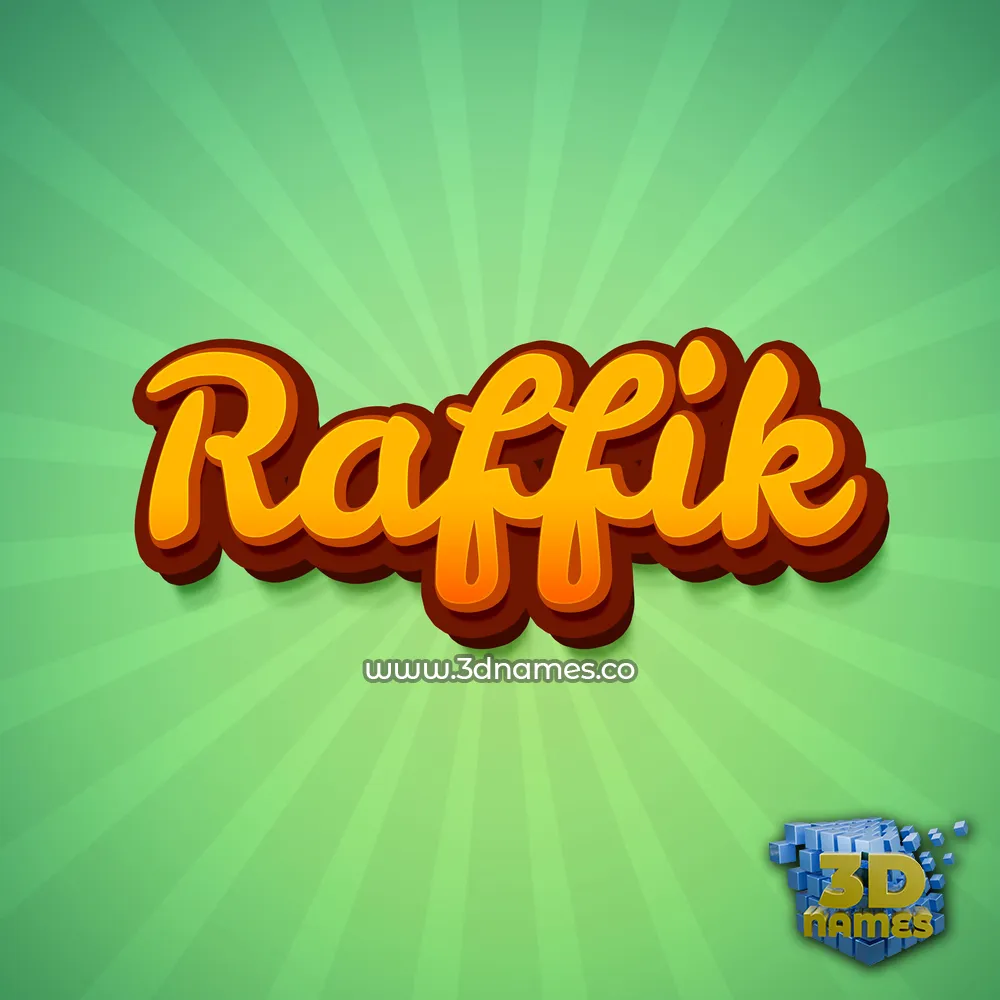 raffik in Green Rays style - 3D name wallpaper