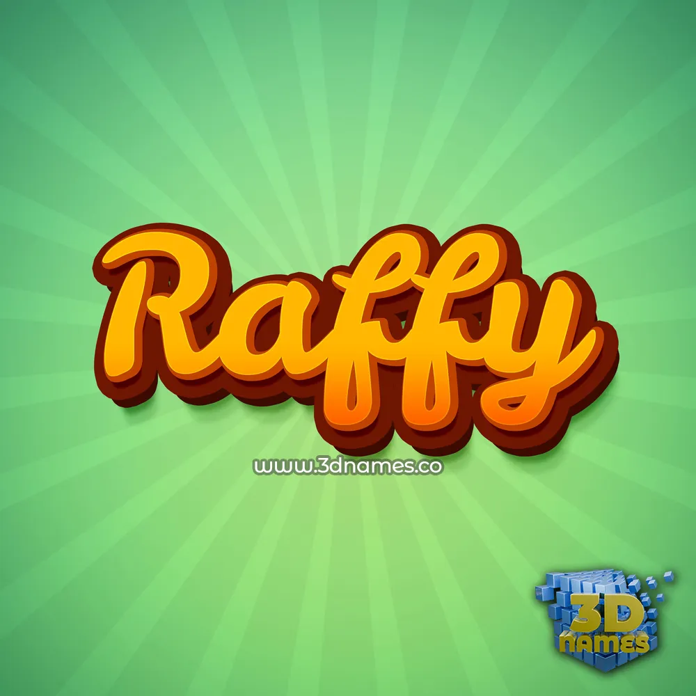raffy in Green Rays style - 3D name wallpaper