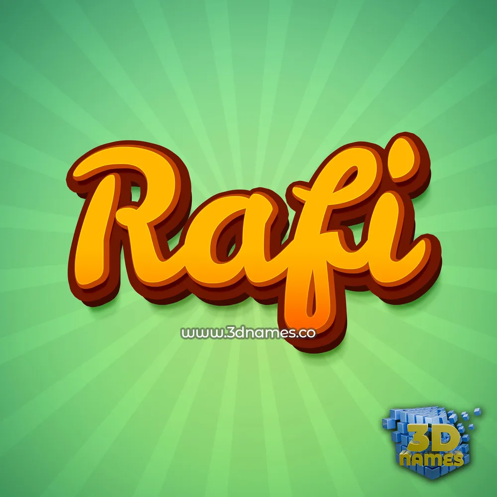 rafi in Green Rays style - 3D name wallpaper