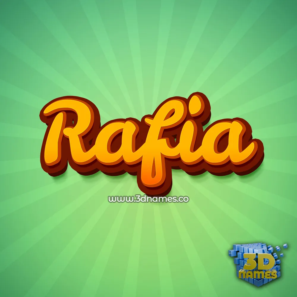 rafia in Green Rays style - 3D name wallpaper