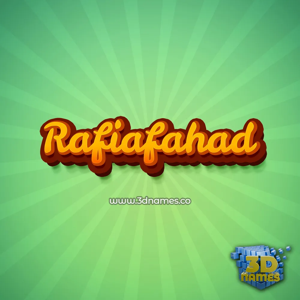 rafiafahad in Green Rays style - 3D name wallpaper