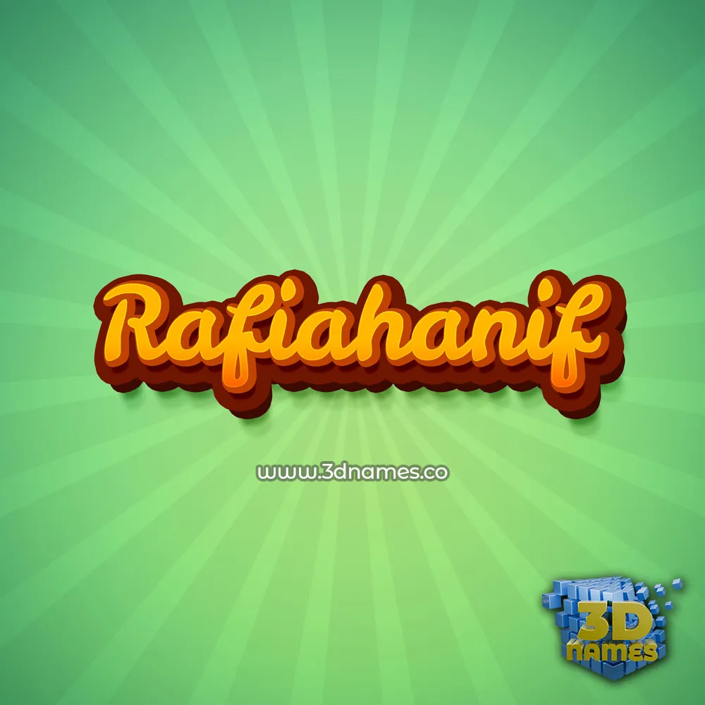 rafiahanif in Green Rays style - 3D name wallpaper