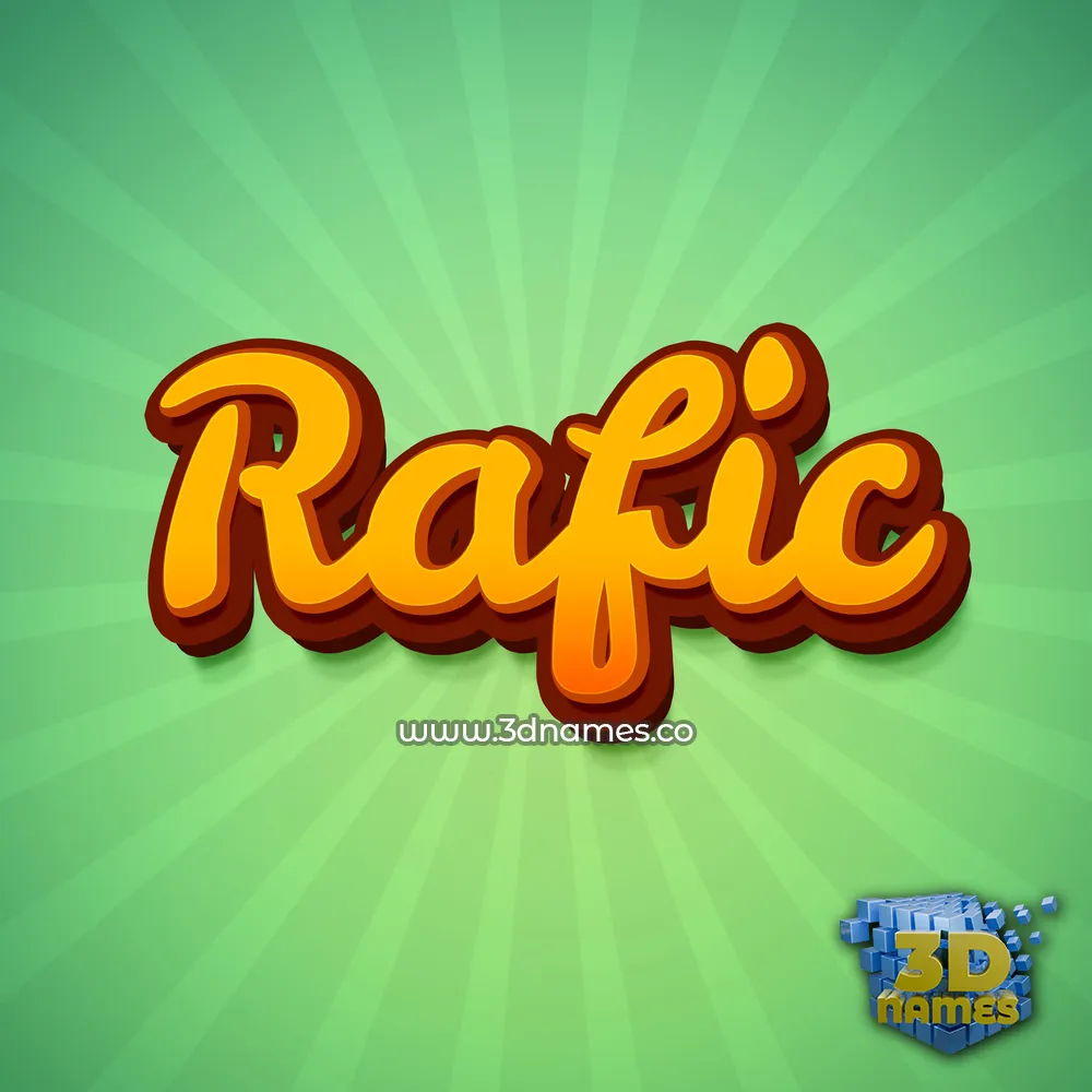 rafic in Green Rays style - 3D name wallpaper