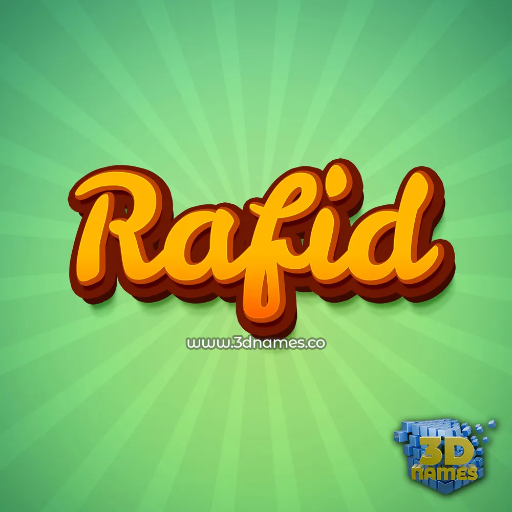 rafid in Green Rays style - 3D name wallpaper