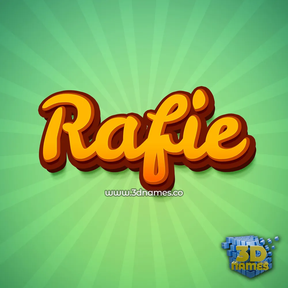 rafie in Green Rays style - 3D name wallpaper