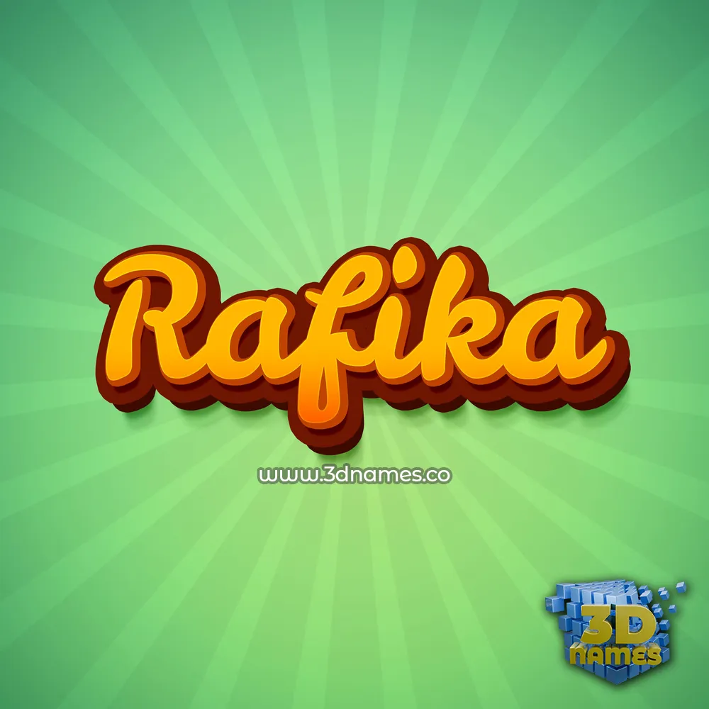 rafika in Green Rays style - 3D name wallpaper
