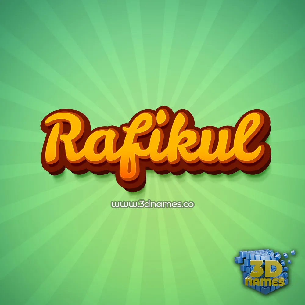 rafikul in Green Rays style - 3D name wallpaper
