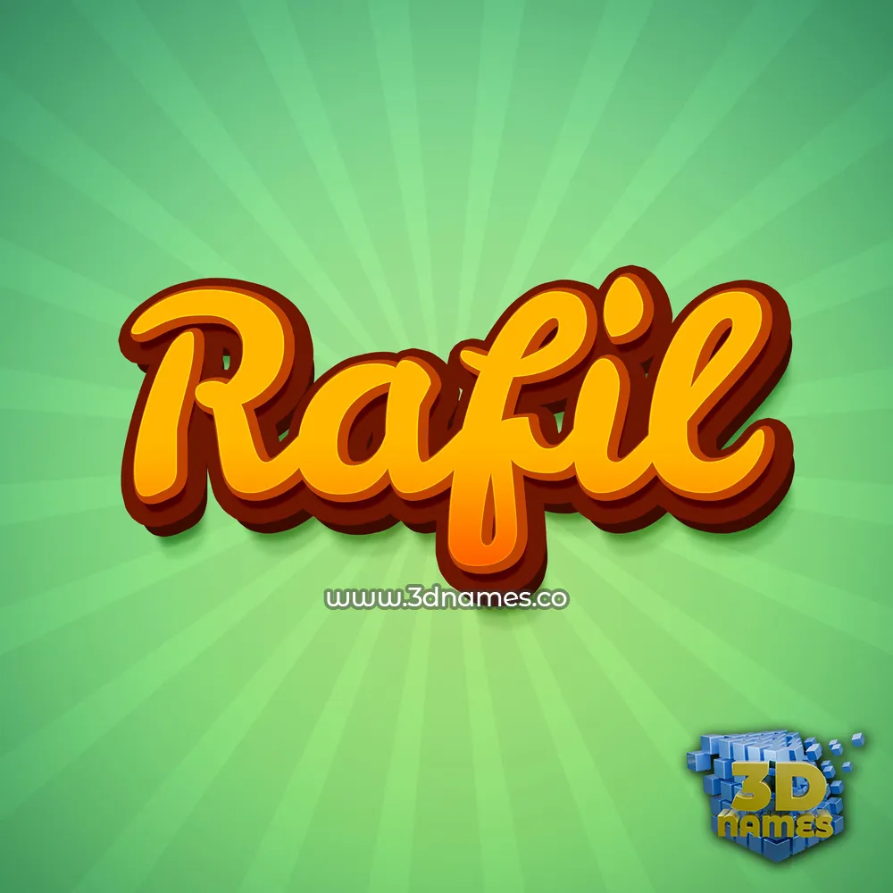 rafil in Green Rays style - 3D name wallpaper