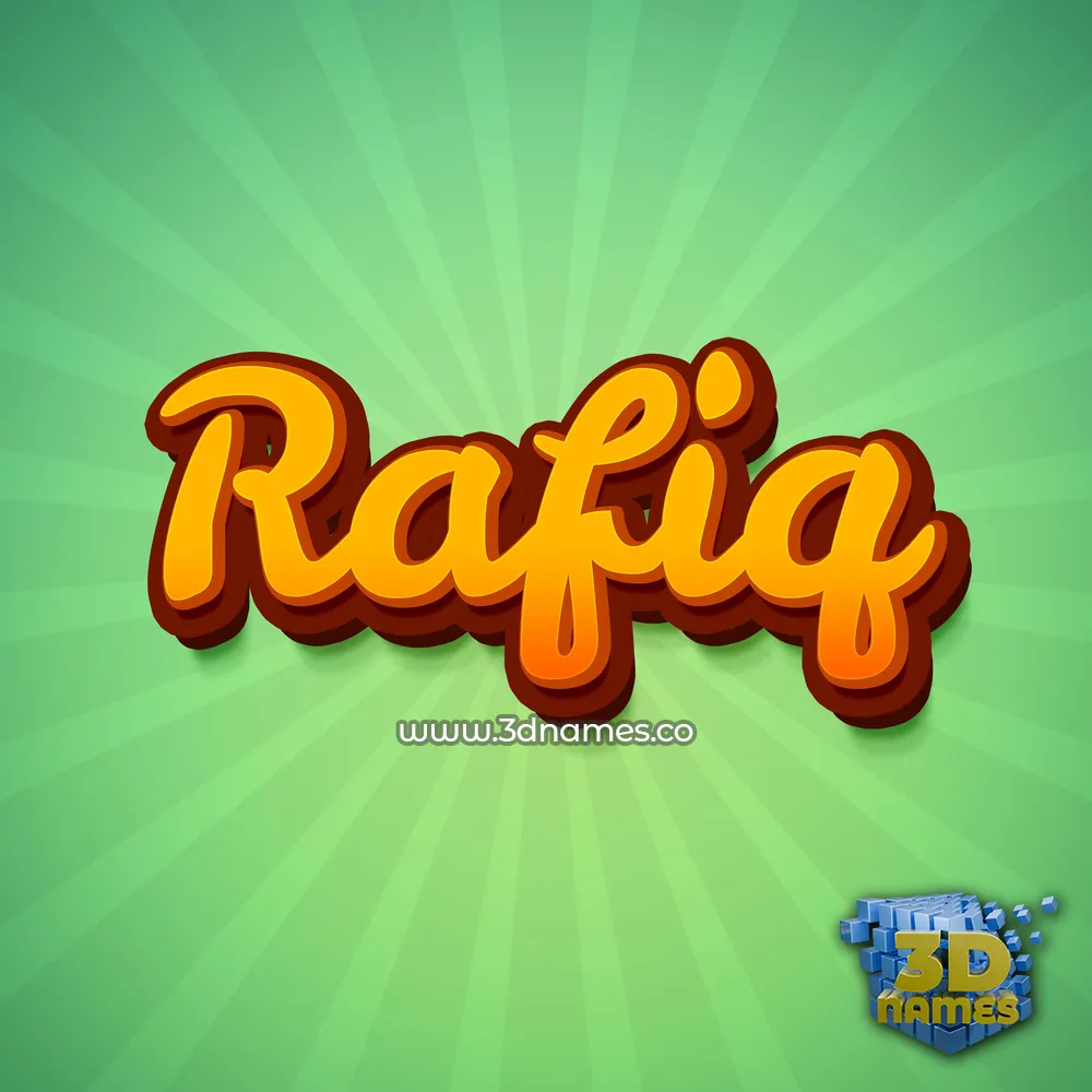rafiq in Green Rays style - 3D name wallpaper