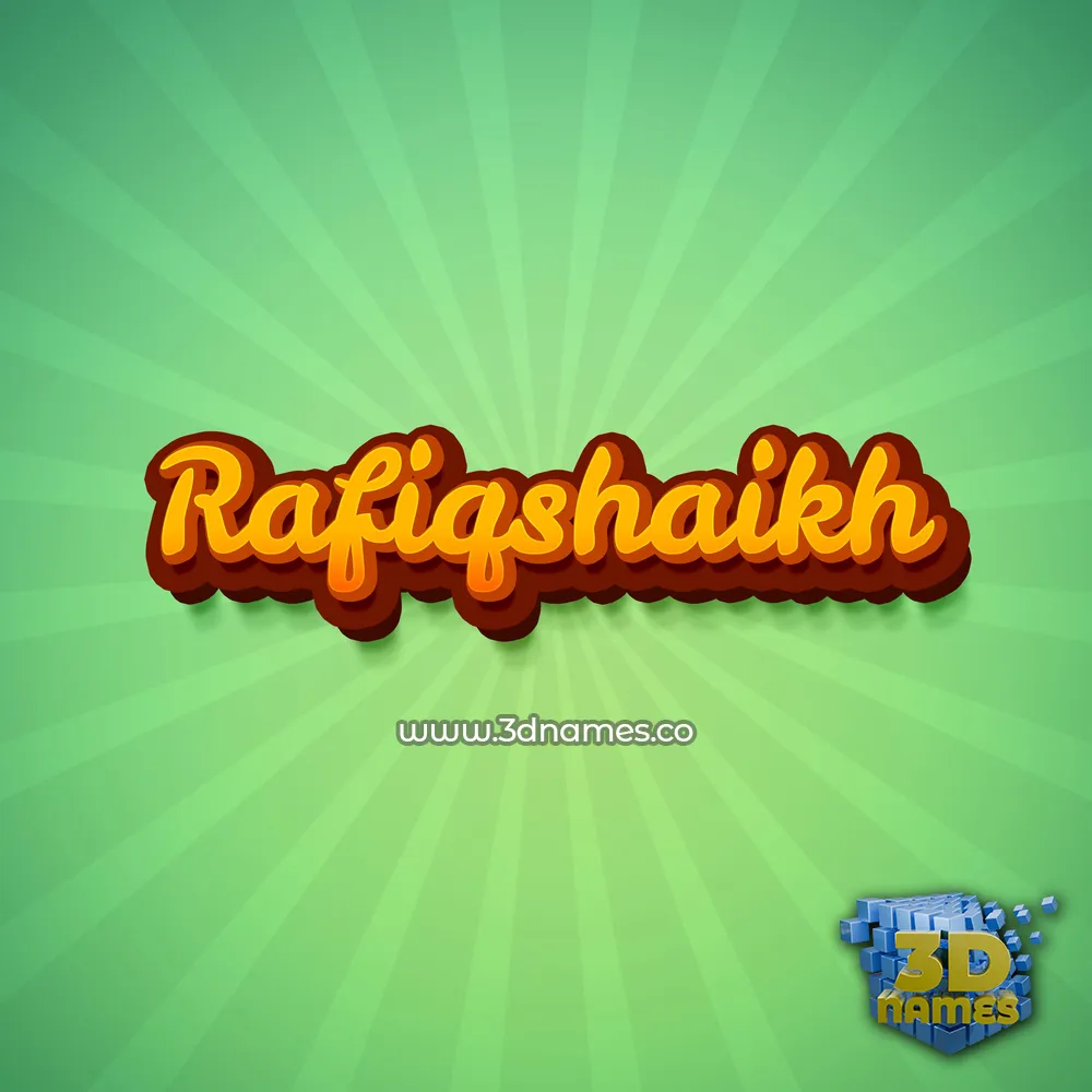 rafiqshaikh in Green Rays style - 3D name wallpaper